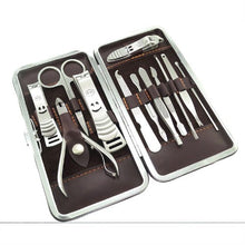 Stainless Nipper Cutter Nail Clipper Pedicure Manicure Set Kit Case 12 in 1 Set