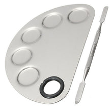 Stainless Steel Cosmetic Semicircle Five-hole Makeup Palette Nail Art Palette Mixing Spatula Cosmetic Makeup Tool Kits