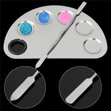 Stainless Steel Cosmetic Semicircle Five-hole Makeup Palette Nail Art Palette Mixing Spatula Cosmetic Makeup Tool Kits
