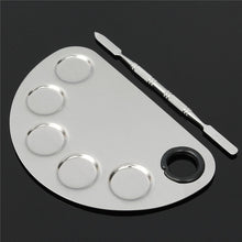 Stainless Steel Cosmetic Semicircle Five-hole Makeup Palette Nail Art Palette Mixing Spatula Cosmetic Makeup Tool Kits