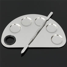 Stainless Steel Cosmetic Semicircle Five-hole Makeup Palette Nail Art Palette Mixing Spatula Cosmetic Makeup Tool Kits