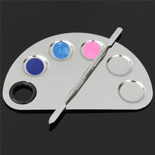 Stainless Steel Cosmetic Semicircle Five-hole Makeup Palette Nail Art Palette Mixing Spatula Cosmetic Makeup Tool Kits