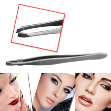 Stainless Steel Eyebrow Clip Tweezer + Eyebrow Trimmer Hair Scissors Eyelash Comb Remover Beauty Tool