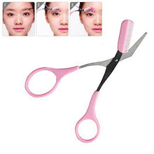 Stainless Steel Eyebrow Clip Tweezer + Eyebrow Trimmer Hair Scissors Eyelash Comb Remover Beauty Tool