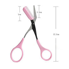 Stainless Steel Eyebrow Clip Tweezer + Eyebrow Trimmer Hair Scissors Eyelash Comb Remover Beauty Tool