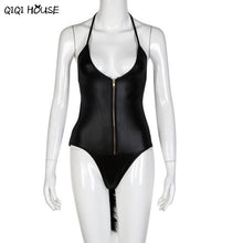 Strapless Jumpsuit Halter Backless Cat Tail Night Entertainment Sleeveless Romper Sous Vetement Femme Sexy#B831