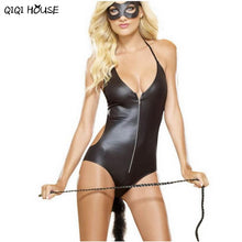 Strapless Jumpsuit Halter Backless Cat Tail Night Entertainment Sleeveless Romper Sous Vetement Femme Sexy#B831