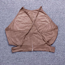 Suede Woman Sleeveless Bodycon Tank Top Halter Cropped Women Bustier Bra Cropped Feminino#121