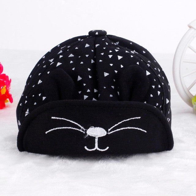 Summer 2016 Kids Snapback Caps Baby Kitten Baseball Cap Kids Cotton Blended Peaked Sun Hat For Children Casquette gorras