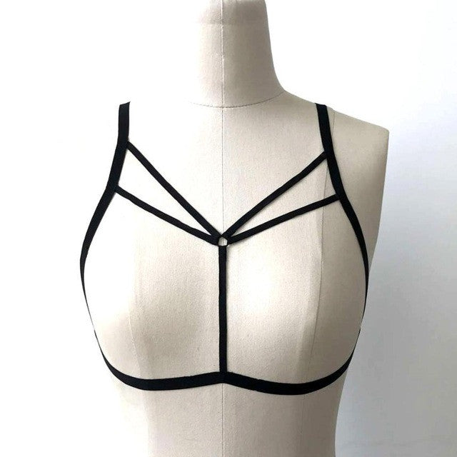 Summer 2017 Sexy Women Hollow Out Elastic sexy Bra Crop Top harajuku Bandage Strappy Halter Bra Bustier Top Galter #43