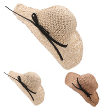 Summer 2017 Women Fashion Foldable Sun Hat Bowknot Large Brim Straw Beach Sun Hat For Women UV sombreros mujer verano #63