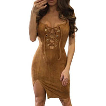 Summer 2017 Womens Dresses Bandage Sexy Bodycon Lace Up V Neck Cocktail Ladies Split Party Dresses vestidos mujer #63