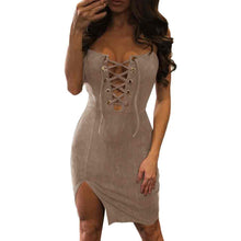 Summer 2017 Womens Dresses Bandage Sexy Bodycon Lace Up V Neck Cocktail Ladies Split Party Dresses vestidos mujer #63