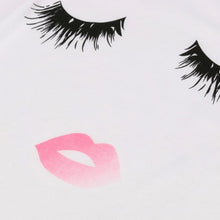 Summer Blouse Women' sShirt Printing Ladies Eyelash Short Sleeve Loose Tops Casual Shirts Roupas Femininas#B808