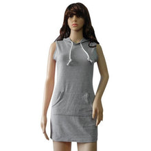 Summer Dress Striped Hoody Sleevelss Casual MIni Short Solid Ladies Summer Dress Vestido De Verano#B715