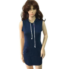 Summer Dress Striped Hoody Sleevelss Casual MIni Short Solid Ladies Summer Dress Vestido De Verano#B715
