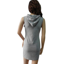Summer Dress Striped Hoody Sleevelss Casual MIni Short Solid Ladies Summer Dress Vestido De Verano#B715