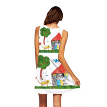 Summer Dress Vintage Boho Sleeveless Beach Printed Mini Dress Vestidos Femininos#B620