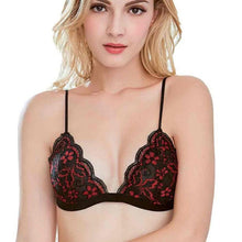 Summer Ladies Crop Tops Triangle Lace Bralette Floral Sheer Lace Bralette Bustier Crop-Top Mesh Lining cropped feminino 2017 #03