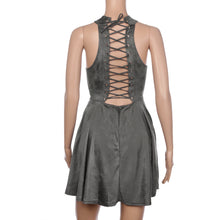 Summer Sleeveless Back Bandage Dresses Women Sexy Halter Solid Evening Party Hollow Out A-Line Mini Dress Women vestidos #63