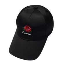 Summer Spring 2017 Baseball Hats Women Embroidery Rose Cotton Snapback Caps Hip Hop Hats Female Black White Pink Casquette#23