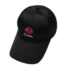 Summer Spring 2017 Baseball Hats Women Embroidery Rose Cotton Snapback Caps Hip Hop Hats Female Black White Pink Casquette#23