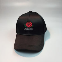 Summer Spring 2017 Baseball Hats Women Embroidery Rose Cotton Snapback Caps Hip Hop Hats Female Black White Pink Casquette#23