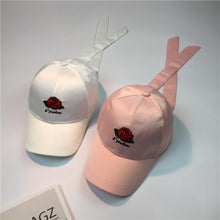 Summer Spring 2017 Baseball Hats Women Embroidery Rose Cotton Snapback Caps Hip Hop Hats Female Black White Pink Casquette#23