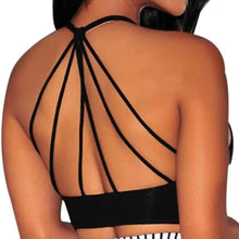 Summer Strappy Bra Solid Black Hollow Out Sexy Cotton Crop Bra Top Crop Top Mujer Ropa Mujer #B803