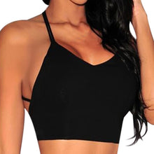 Summer Strappy Bra Solid Black Hollow Out Sexy Cotton Crop Bra Top Crop Top Mujer Ropa Mujer #B803