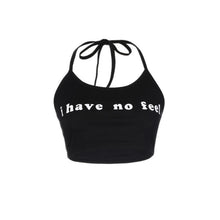 Summer Style 2017 Tank Top Women Sleeveless I have no feel Letter Halter Neck Backless Crop Tops Short Vest Female #23