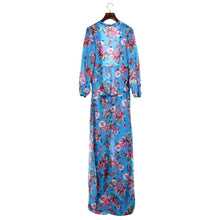 Summer Style Tropical Floral Resort Elegant Summer Slit Chiffon Long Dress Vestido largo#3546