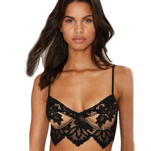 Summer Style Womens Cropped Lace Sheer Floral Bralette Bustier Blackless Crop Top Cami Black Strap Short Tank Tops Ladies &23