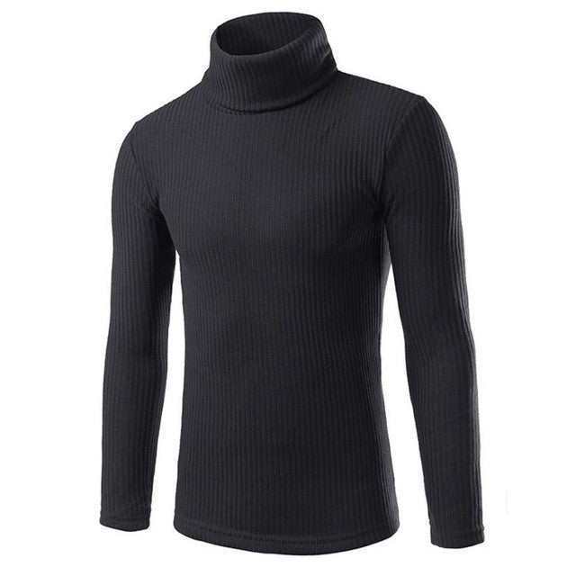 Sweater Men Turtleneck Warm Long Sleeve Casual Sweater Solid Pullover Men Sueter Hombre#212