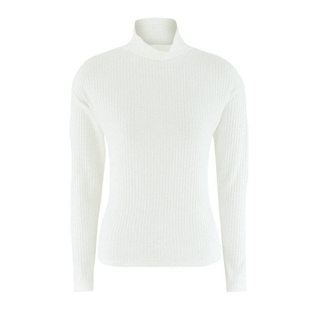 Sweater Women Turtleneck Long Sleeve Basic Outwear Knitted Sweater White Warm Autumn Outwear Sweaters Pulover Feminino#A11