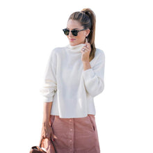 Sweater Women Turtleneck Long Sleeve Basic Outwear Knitted Sweater White Warm Autumn Outwear Sweaters Pulover Feminino#A11