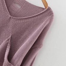 Sweaters Womens Long Sleeve V-Neck Casual Loose Pullovers Autumn Winter 2016 Solid Pocket Jumper Sweaters pull femme 4Color #WY