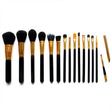 Synthetic Fiber Wood Aluminum Ferrule 15PC Cosmetic Makeup Brush conjunto de pinceis de maquiagem 2017 Anne
