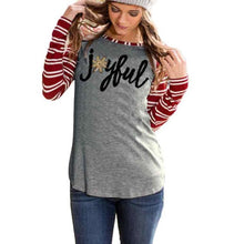 T Shirt Women Long Sleeve Striped Joyful Letter Pirnt Long Sleeve T-Shirt Women 2017 Autumn Spring Basic Tee Tops Female #1206