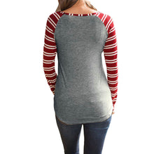 T Shirt Women Long Sleeve Striped Joyful Letter Pirnt Long Sleeve T-Shirt Women 2017 Autumn Spring Basic Tee Tops Female #1206