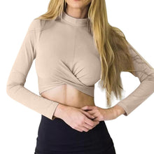 T-shirt 2017 Hot Long Sleeve Basic Women Sexy Slim Solid Short Style T-shirt Tops Female Turtleneck Crossing Tee Shirt Femme #43