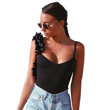 Three-dimensional Flowers One Piece Jumpsuit Beachwear Sexy Backless Bodysuit Swimwear Jumpsuit Sleeveless Romper#121