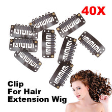 Tools For Hair 40 Pcs Clip 32mm Middle Clip Hair Extension Brown Weft Snap