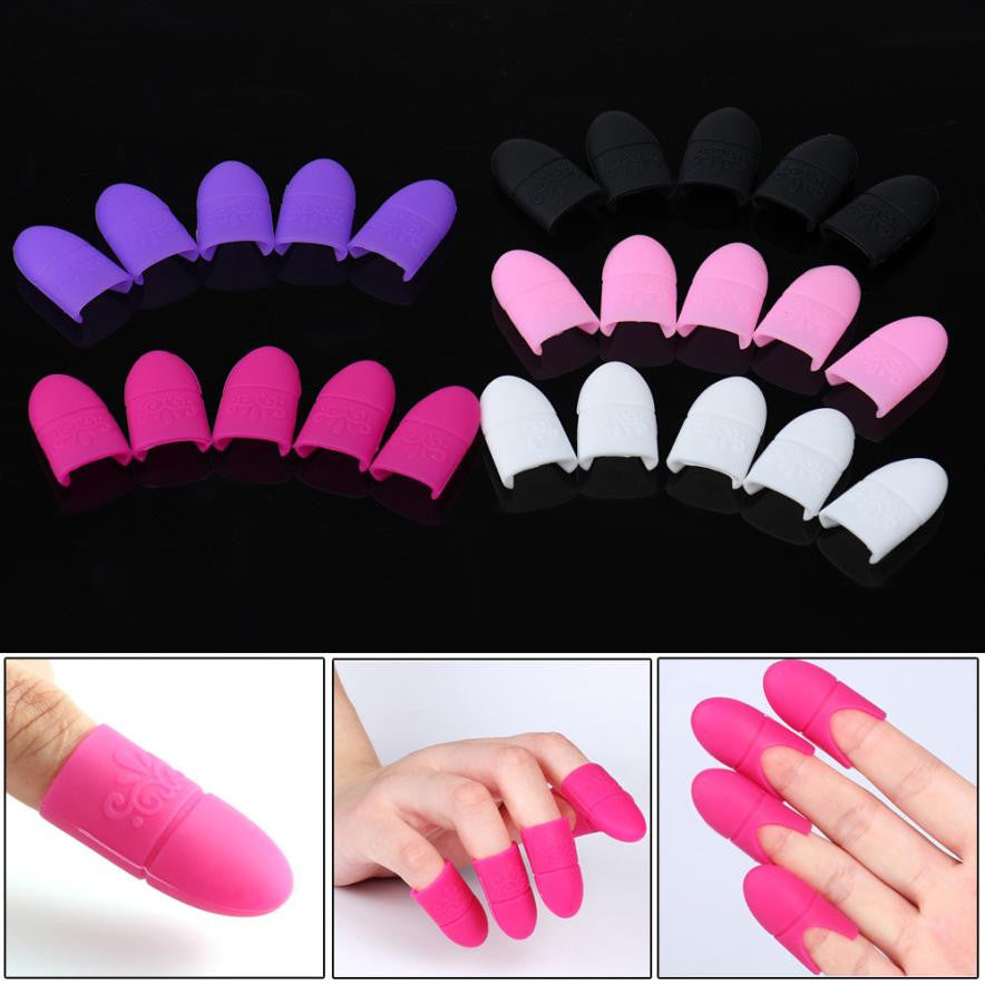 Toopoot 2017 Professional 10PCS Silica gel Nail Soak Off UV Gel Silicone Nail Art Polish Remover Wrap Cap Natural Cheap