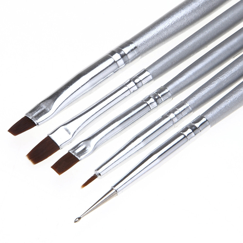 Toopoot 2017 Professional 5pcs UV Gel Acrylic Nail Art Brush Set Art Builder Painting Pen Design Nail Makeup Tools Natural Cheap