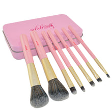 Toopoot 2017 Professional 7PCS Pink Tin Box Makeup Brush Set Makeup Brush Cosmetic Tools Beauty Brushes and BOX Case Natural
