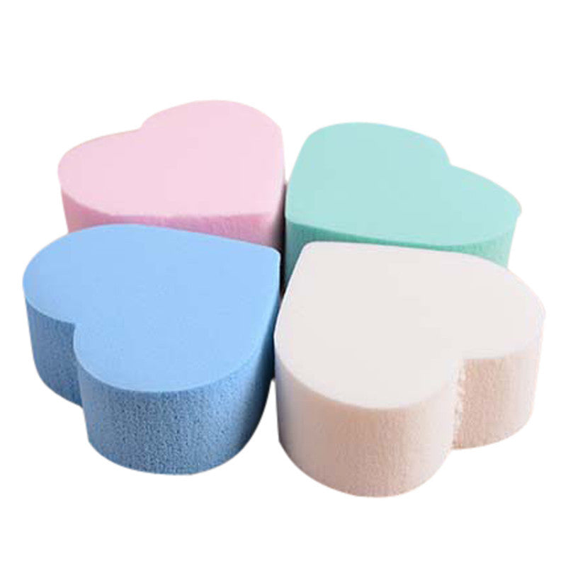 Toopoot 2017 Sale 4PC Pro Natural Beauty Flawless Face Wash Makeup Tools Accessories Foundation Puff Heart-shaped Sponge