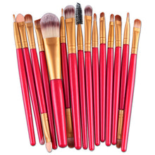 Toopoot 2017 Women 15pcs Professional Makeup Brushes Set tools accessories Make-up Toiletry Kit Wool Make up Brush Top Quality