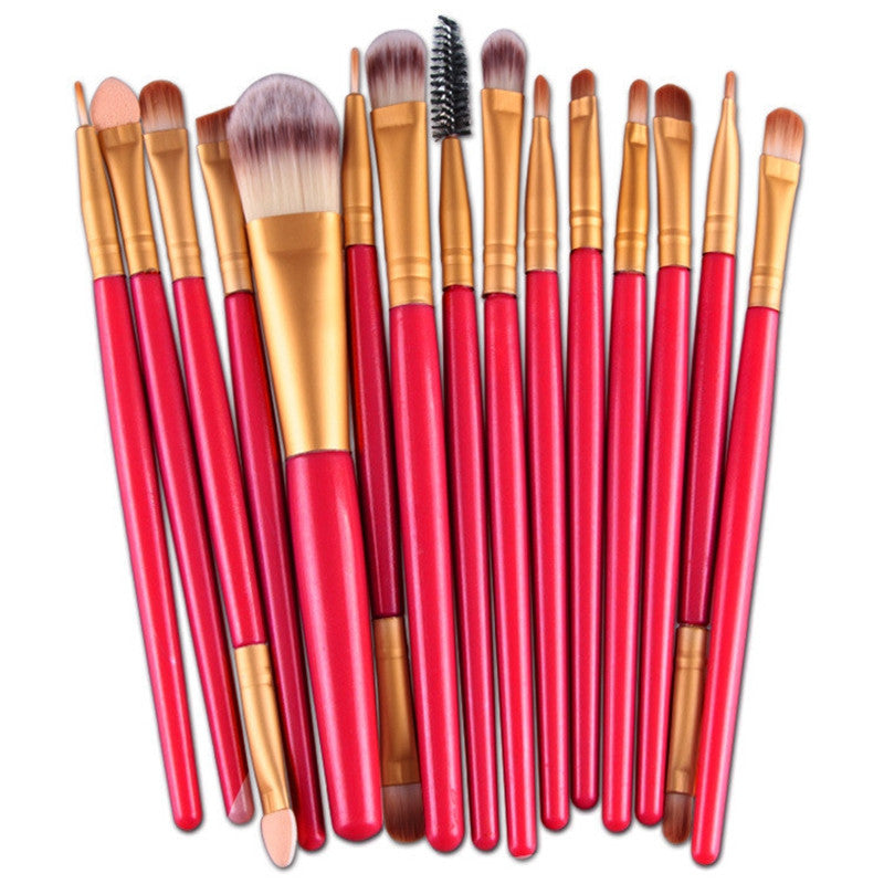 Toopoot 2017 Women 15pcs Professional Makeup Brushes Set tools accessories Make-up Toiletry Kit Wool Make up Brush Top Quality