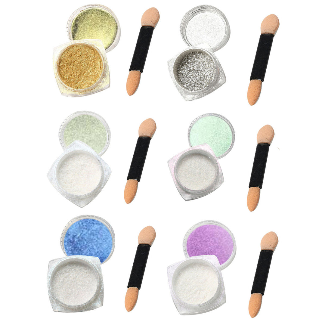 Toopoot 2017 Women 6Pcs 1g Nail Glitter Powder Shinning Make up Nail Art Mirror Powder Makeup DIY Top Quality